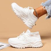 Women's White Breathing Chunky Sneakers Lucy Melbourne