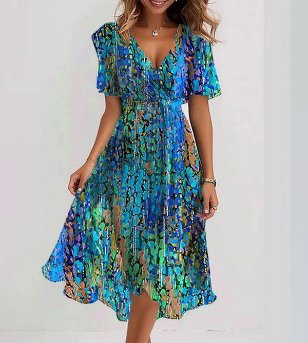 BONDI | Blue Midi Dress Qinzaro