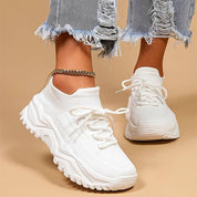 Women's White Breathing Chunky Sneakers Lucy Melbourne