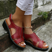 Summer Breeze - orthopedische retro leren dames sandalen Qinzaro