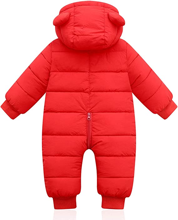 Warme en knusse baby winterromper met oortjes Jeecey