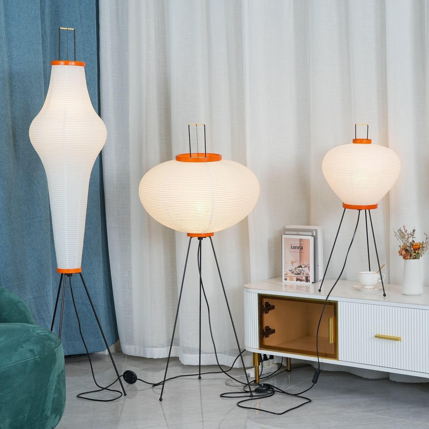 Rijstpapieren vloerlamp Jeecey