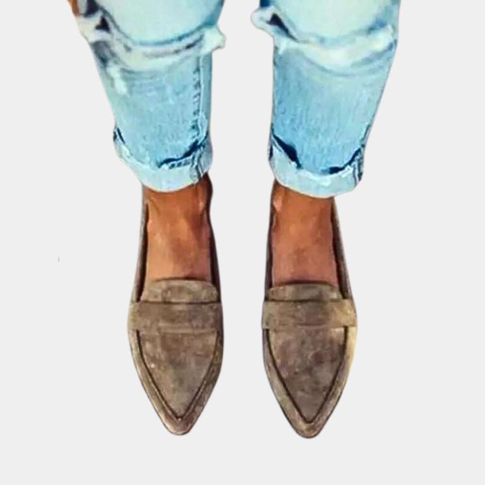 Trendy comfortabele instappers loafers suèdelook voor dames - Hollie Jeecey
