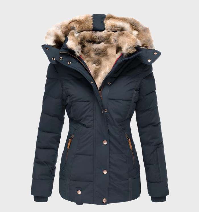 Dikke en Warme Slim Fit Winterjas met Capuchon - Midea Jeecey