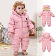 Warme en knusse baby winterromper met oortjes Jeecey