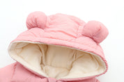 Warme en knusse baby winterromper met oortjes Jeecey