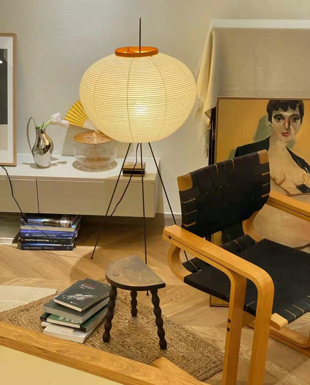 Rijstpapieren vloerlamp Jeecey