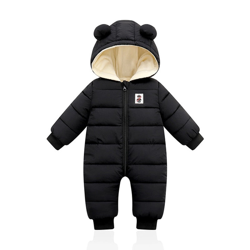 Warme en knusse baby winterromper met oortjes Jeecey