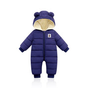 Warme en knusse baby winterromper met oortjes Jeecey