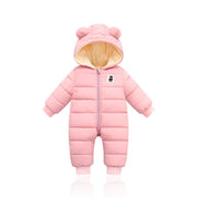 Warme en knusse baby winterromper met oortjes Jeecey