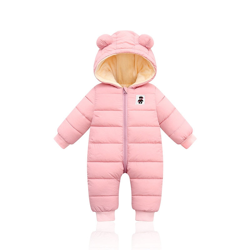 Warme en knusse baby winterromper met oortjes Jeecey