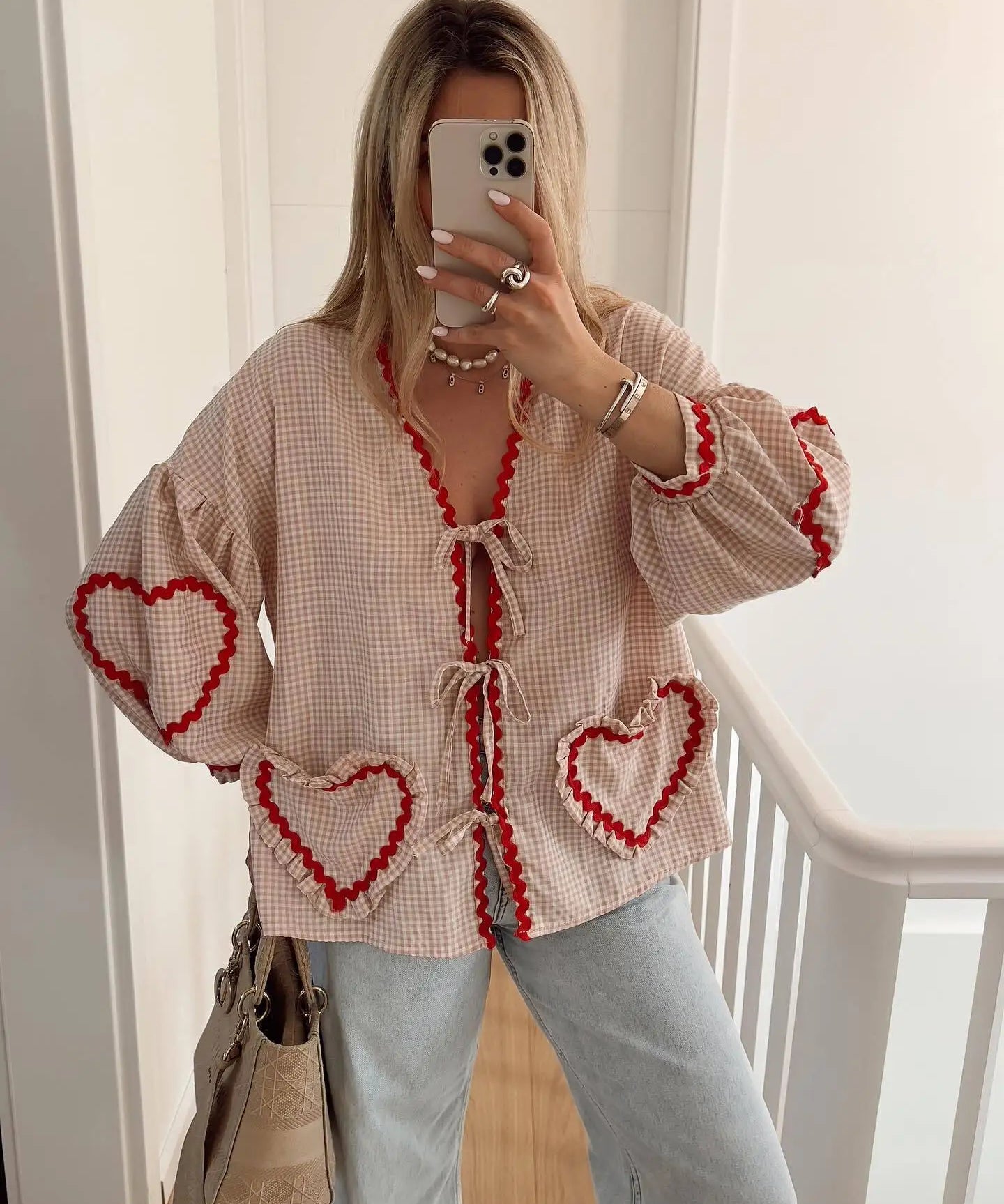 Vintage Heart Pocket Blouse women Lucy-melbourne
