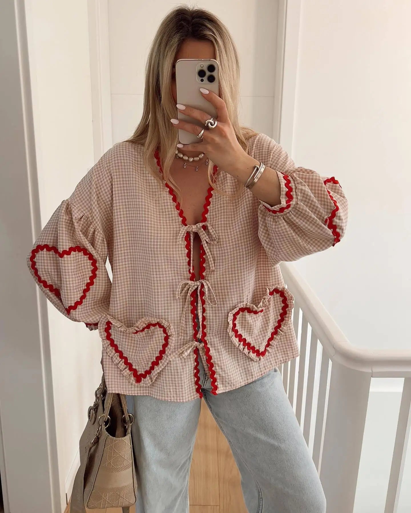 Vintage Heart Pocket Blouse women Lucy-melbourne
