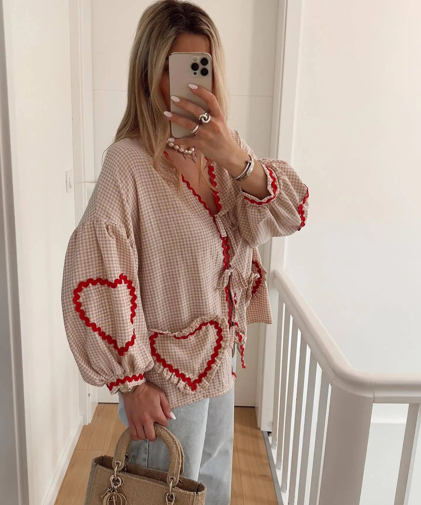 Vintage Heart Pocket Blouse women Lucy-melbourne