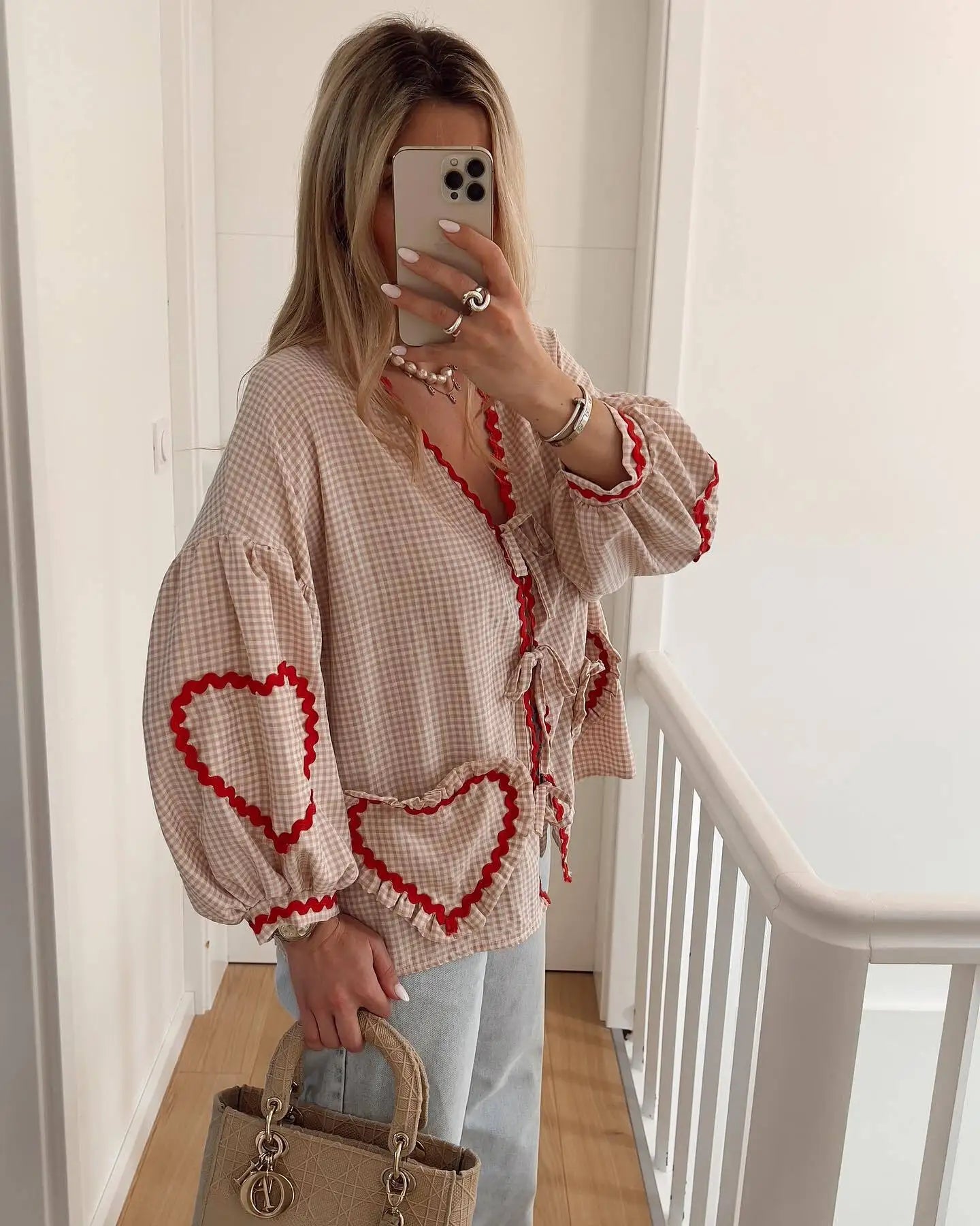 Vintage Heart Pocket Blouse women Lucy-melbourne