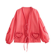 Vintage Heart Pocket Blouse women Lucy-melbourne