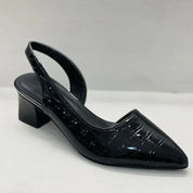 Orthopedische pumps blokhak met croco patroon - Zarrah Jeecey